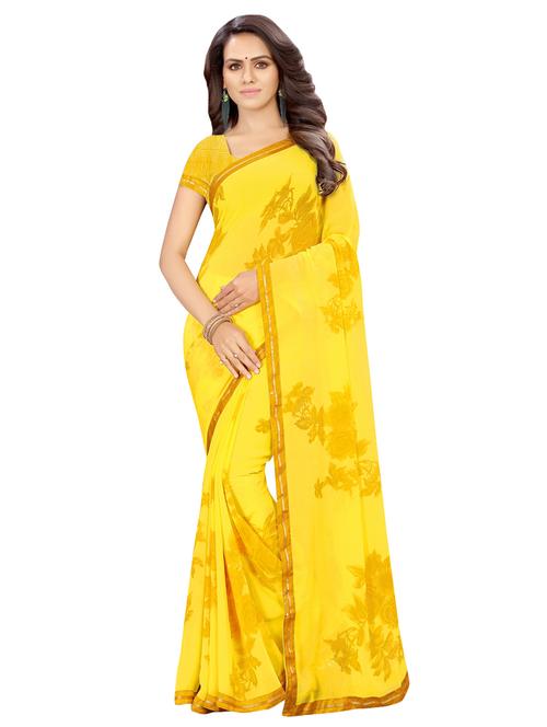 floral printed saree with blouse - 16780723 - Very Small Image - 1