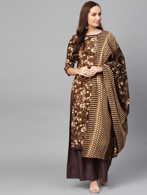 floral unstitched palazzo suit set - 16781096 - Very Small Image - 1