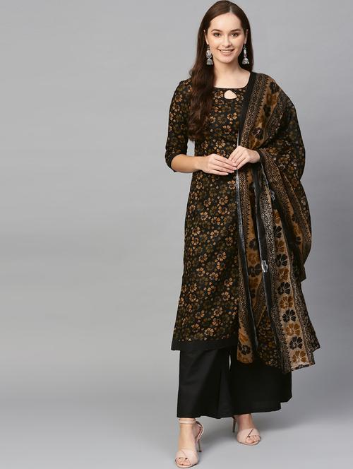 floral unstitched palazzo suit set - 16781097 - Very Small Image - 1