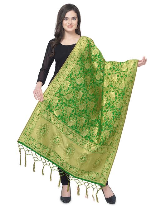 floral banarasi dupatta - 16781182 - Very Small Image - 1