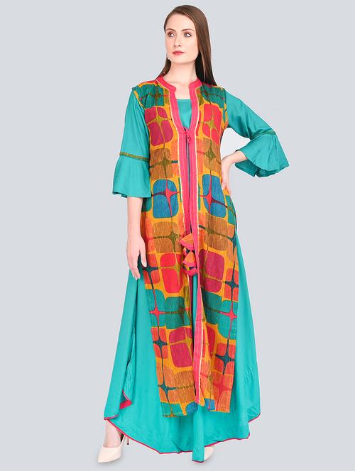 geometric print layered kurta - 16781346 - Very Small Image - 1