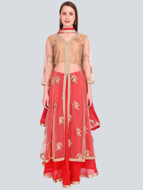 embroidered a-line kurta - 16781366 - Very Small Image - 1