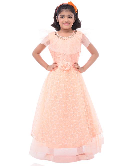 orange net party gown - 16781476 - Very Small Image - 1