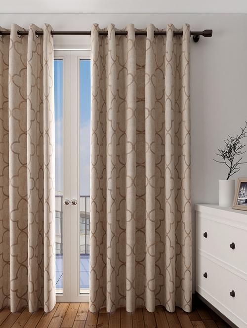 long size embroidery semi share long door curtains - 16782175 - Very Small Image - 1