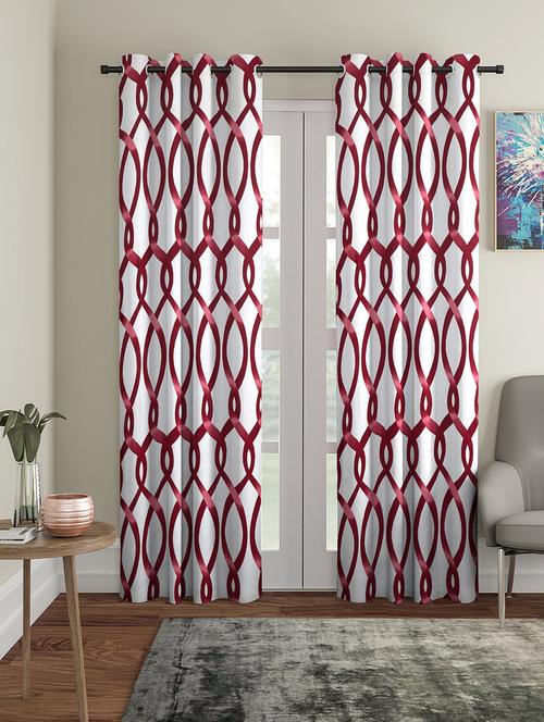 polyester plain printed door curtains - 16782181 - Very Small Image - 1