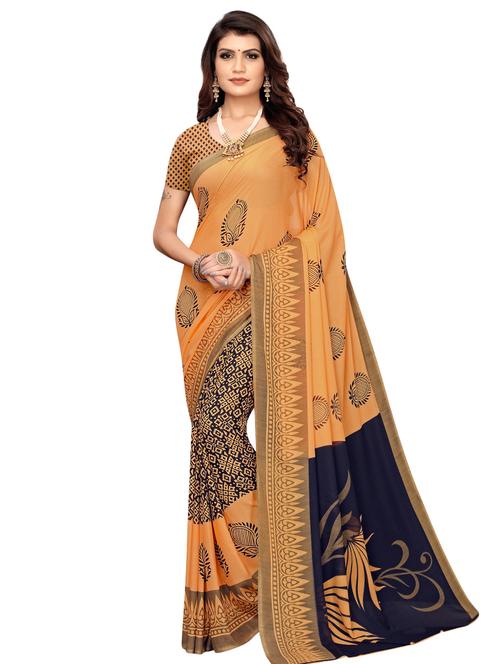 floral print saree with blouse - 16782387 - Very Small Image - 1