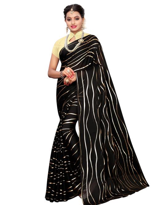 foil print saree with blouse - 16782420 - Very Small Image - 1