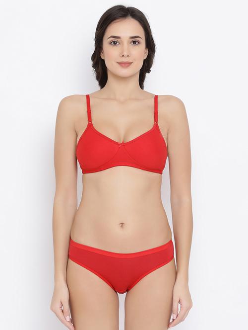bow patch solid bra and panty set - 16783148 - Very Small Image - 1