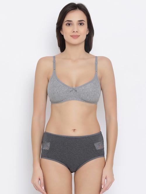 bow patch solid bra and panty set - 16783213 - Very Small Image - 1