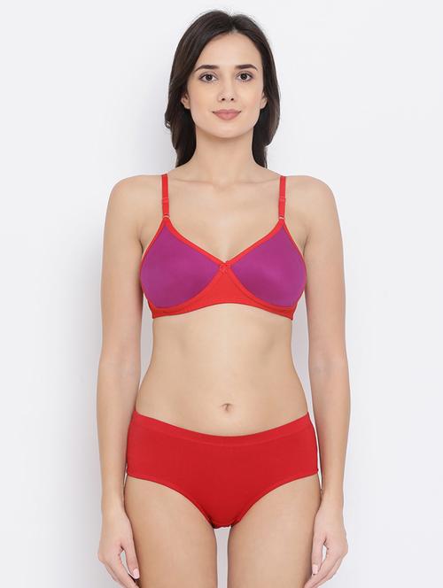 bow patch solid bra and panty set - 16783223 - Very Small Image - 1