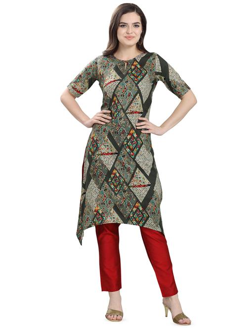 floral asymmetric kurta - 16783406 - Very Small Image - 1