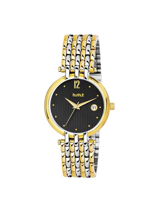 hcmt dial & date water resistant gold color stainless steel strap bracelet watch for men - 16784861 - Very Small Image - 1