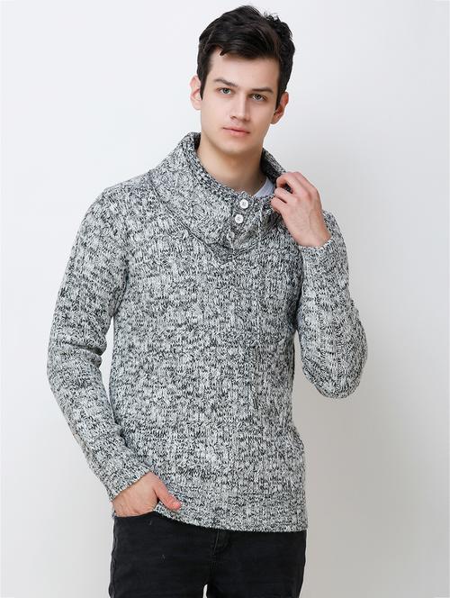 grey solid woolen pullover - 16784942 - Very Small Image - 1