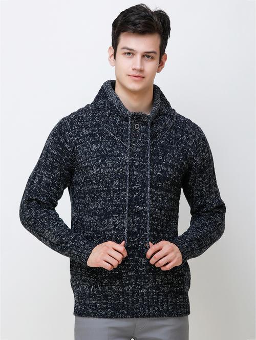 navy blue solid woolen pullover - 16784944 - Very Small Image - 1