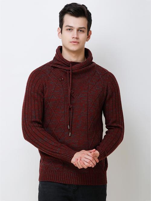 red self design woolen pullover - 16784955 - Very Small Image - 1