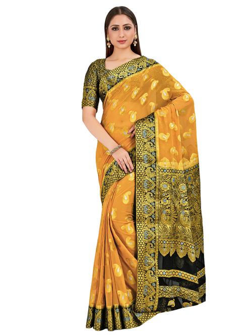 paisley banarasi saree with blouse - 16785275 - Very Small Image - 1