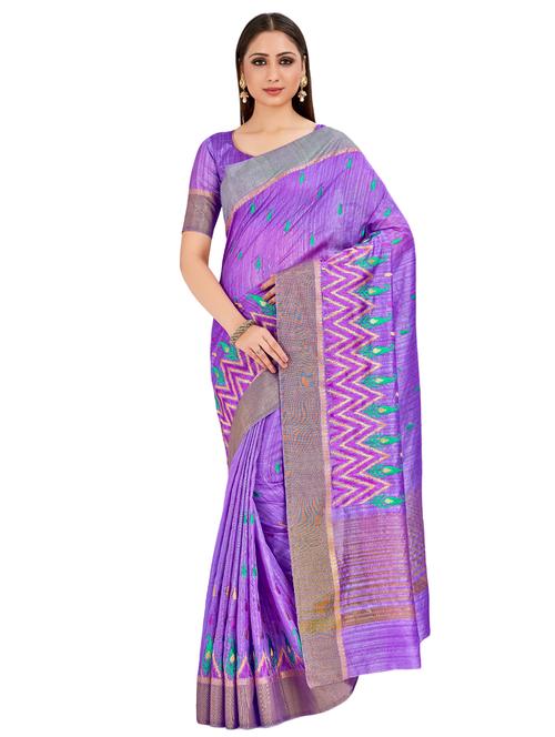 paisley kanjivaram saree with blouse - 16785287 - Very Small Image - 1