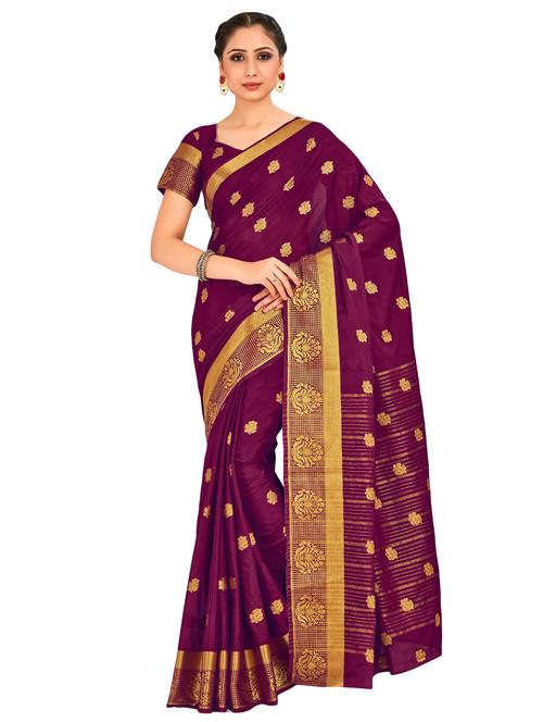 floral mysore silk saree with blouse - 16785322 - Very Small Image - 1