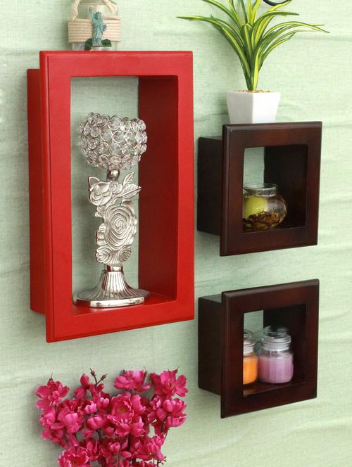 wall shelves w/frames (set of 3) - 16785638 - Very Small Image - 1