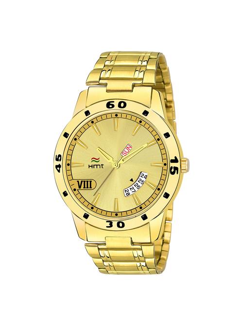 hemt day and date analog gold dial men watch-hm-gr555-gld-gld-ch - 16786106 - Very Small Image - 1