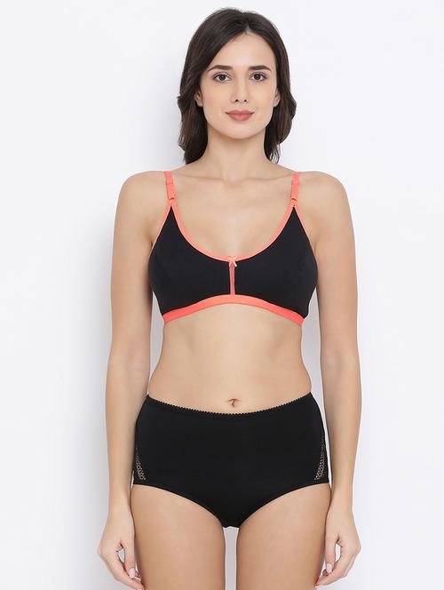 contrast bow patch bra and panty set - 16786458 - Very Small Image - 1