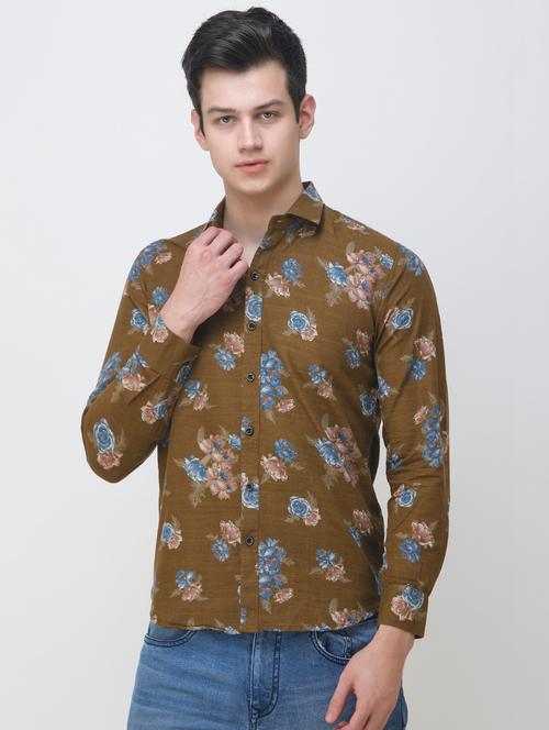 green floral printed casual shirt - 16787116 - Very Small Image - 1