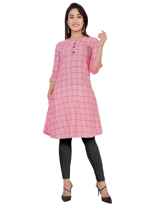 check print a-line kurta - 16787724 - Very Small Image - 1
