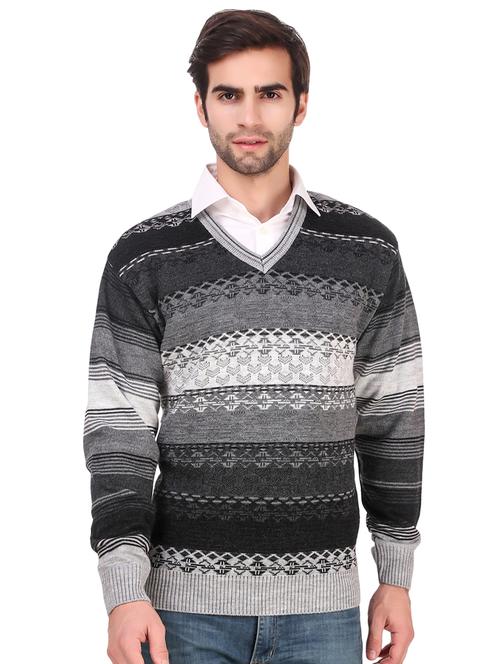 grey geometric printed pullover - 16787958 - Very Small Image - 1