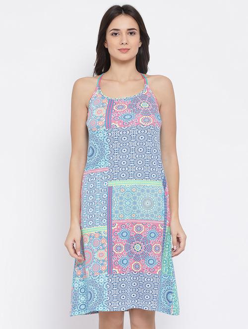 halter neck printed nighty - 16788283 - Very Small Image - 1
