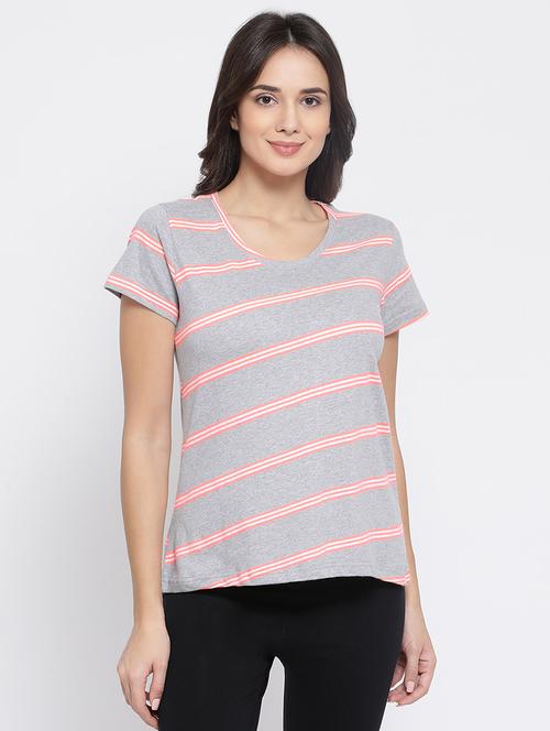 round neck striped tee - 16788301 - Very Small Image - 1