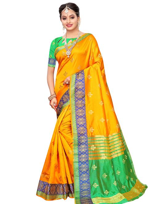 self design kanjivaram saree with blouse - 16788304 - Very Small Image - 1