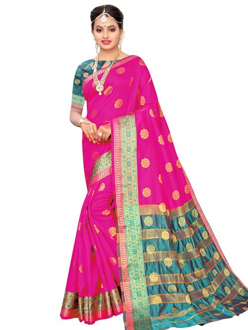 self design kanjivaram saree with blouse - 16788305 - Very Small Image - 1