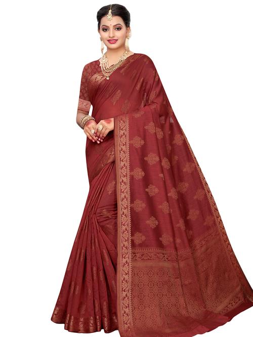 self design jamdani saree with blouse - 16788329 - Very Small Image - 1