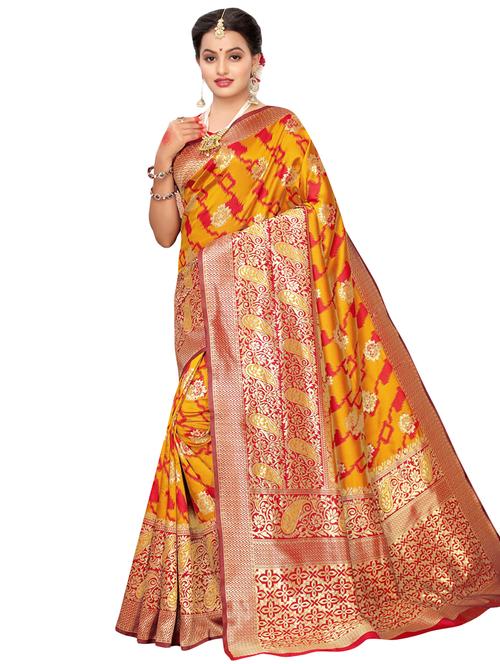 self design woven saree with blouse - 16788347 - Very Small Image - 1