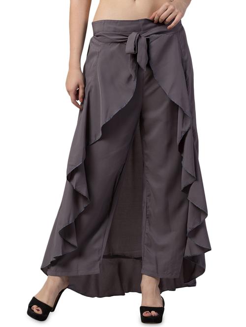 tie front ruffled palazzo - 16788525 - Very Small Image - 1
