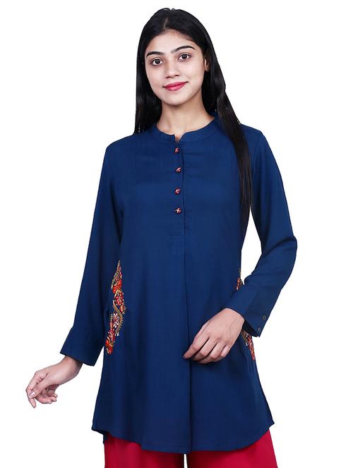 embroidered a-line kurta - 16788626 - Very Small Image - 1