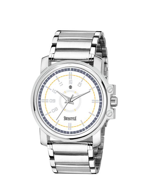 swisstyle analog white dial men watch-ss-gr810-wht-slv-ch - 16791332 - Very Small Image - 1