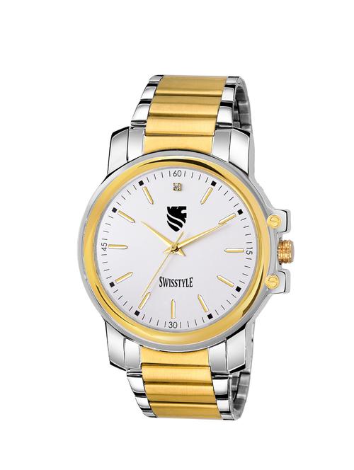 swisstyle analog white dial men watch-ss-gr811-wht-gld-ch - 16791333 - Very Small Image - 1