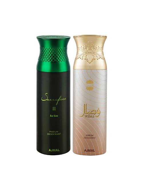 ajmal sacrifice ll him & wisal deodorant spray - for men & women (200 ml, pack of 2) - 16791422 - Very Small Image - 1