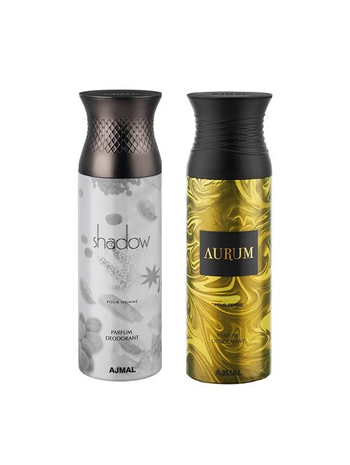 ajmal shadow homme & aurum deodorant spray - for men & women (200 ml, pack of 2) - 16791428 - Very Small Image - 1