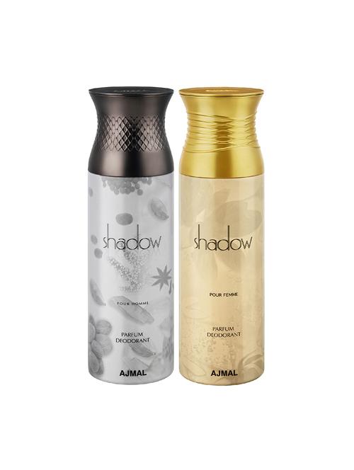 ajmal shadow homme & shadow femme deodorant spray - for men & women (200 ml, pack of 2) - 16791431 - Very Small Image - 1