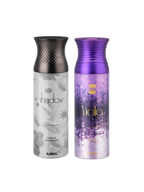 ajmal shadow homme & viola deodorant spray - for men & women (200 ml, pack of 2) - 16791432 - Very Small Image - 1