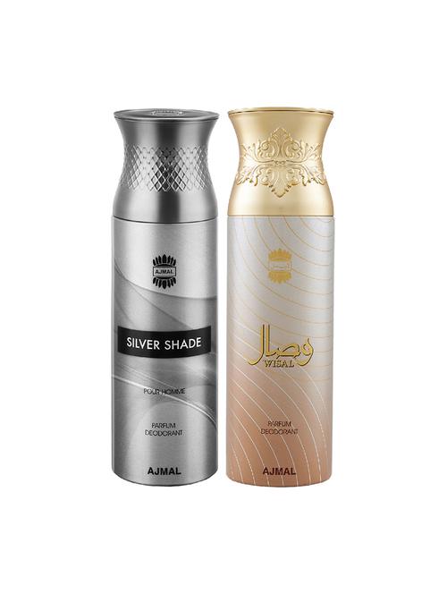 ajmal silver shade & wisal deodorant spray - for men & women (200 ml, pack of 2) - 16791436 - Very Small Image - 1