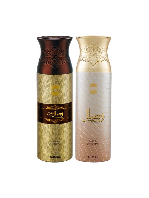 ajmal wisal dhahab & wisal deodorant spray - for men & women (400 ml, pack of 2) - 16791448 - Very Small Image - 1