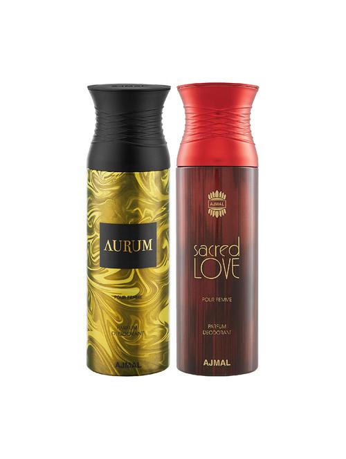 ajmal aurum femme & sacredlove deodorant spray - for women (200 ml, pack of 2) - 16791451 - Very Small Image - 1