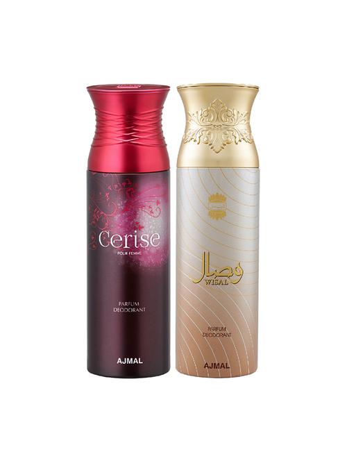 ajmal cerise femme & wisal deodorant spray - for women (200 ml, pack of 2) - 16791452 - Very Small Image - 1