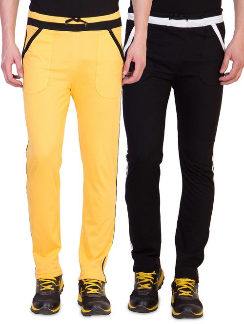 yellow and black side striped full length track pants (set of 2) - 16791679 - Very Small Image - 1