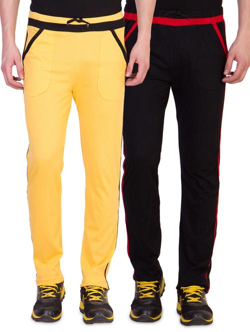 yellow and black side striped full length track pants (set of 2) - 16791681 - Very Small Image - 1