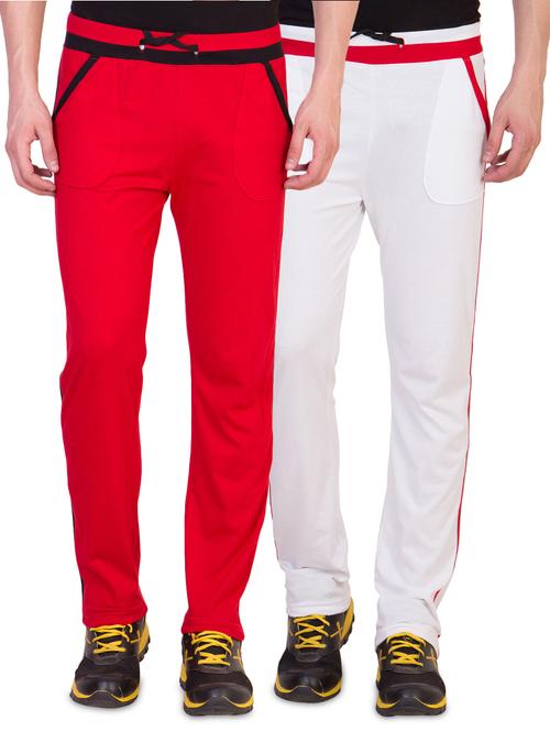 red and white side striped full length track pants (set of 2) - 16791682 - Very Small Image - 1