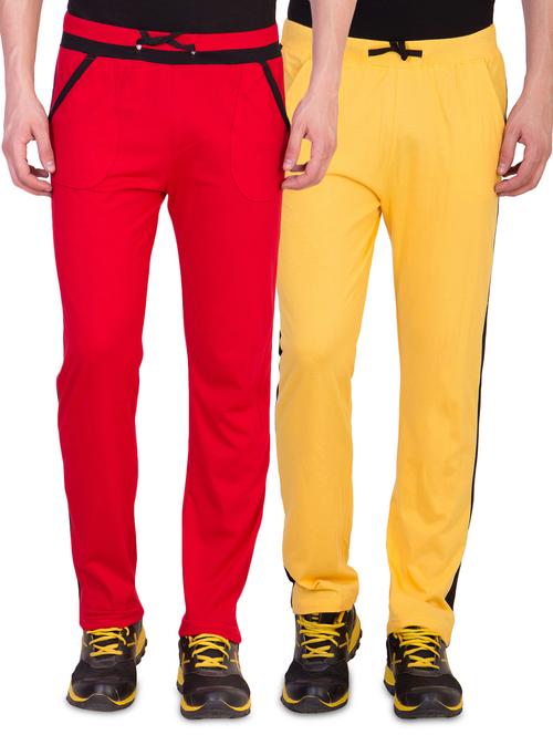 red and yellow side striped full length track pants (set of 2) - 16791747 - Very Small Image - 1